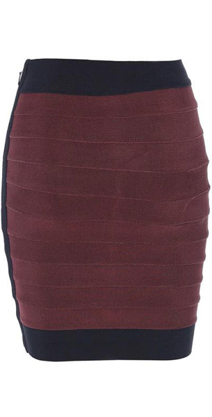 Herve Leger Bqueen Short Skirt Brown
