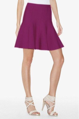 Herve Leger Purple A Line Bandage Skirt
