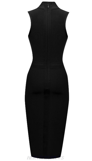 Herve Leger Black High Neck Dress