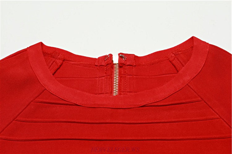 Herve Leger Red Two Piece Bandage Dress