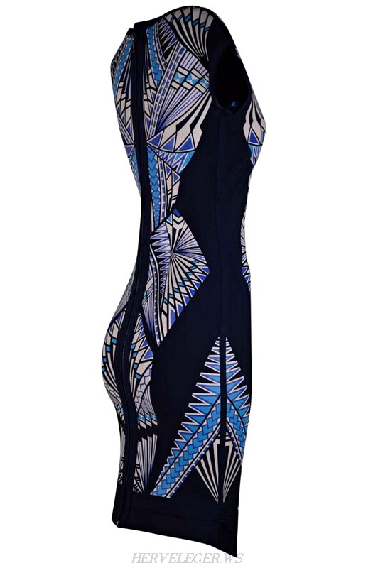 Herve Leger Tattoo Jacquard Bandage Dress