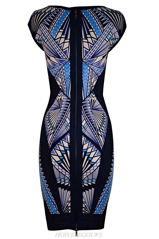 Herve Leger Tattoo Jacquard Bandage Dress