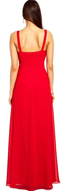 Herve Leger Red V Neck A Line Gown