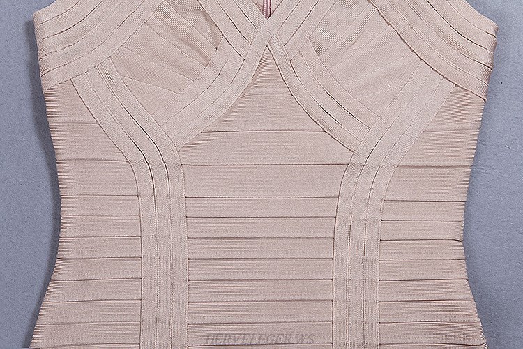 Herve Leger Nude Cut Out Front Dress