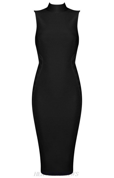 Herve Leger Black HighNeck Dress