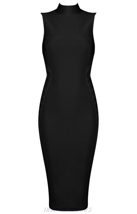 Herve Leger Black HighNeck Dress