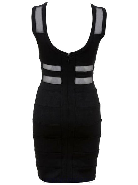 Herve Leger Black Mesh Dress