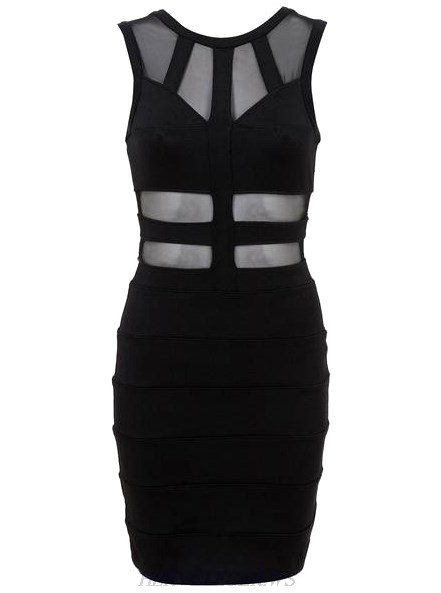 Herve Leger Black Mesh Dress