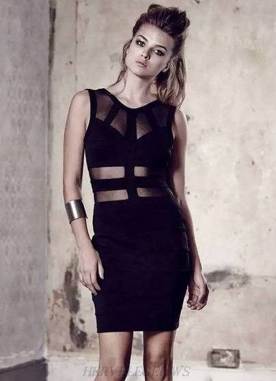 Herve Leger Black Mesh Dress