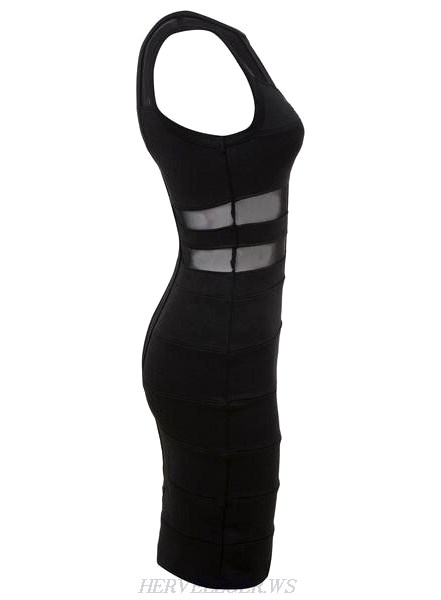 Herve Leger Black Mesh Dress