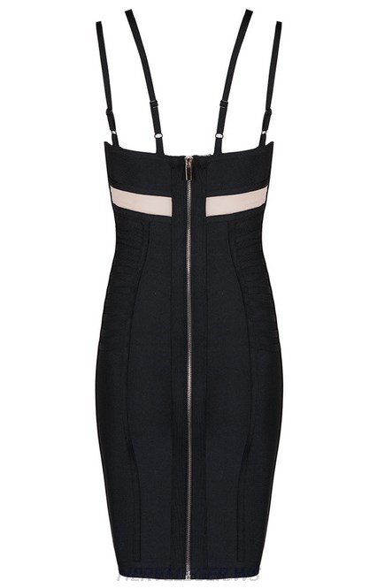 Herve Leger Black Double Strap Bustier Dress