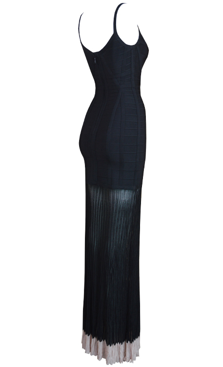 Herve Leger Black Mermaid Mesh Gown