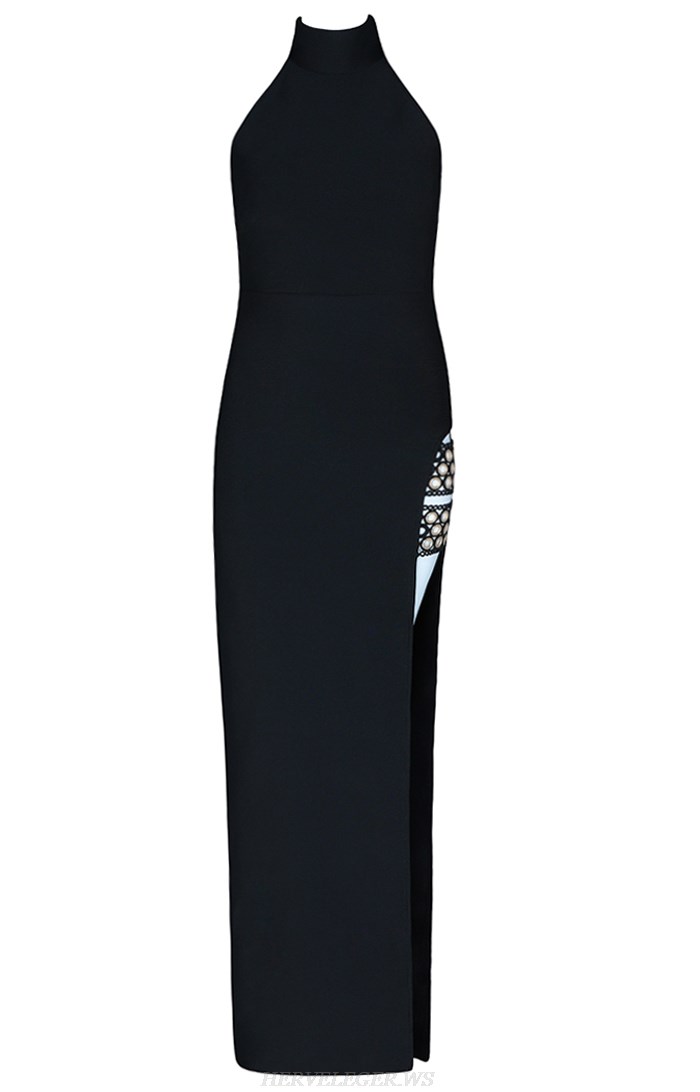 Herve Leger Black Halter Gown