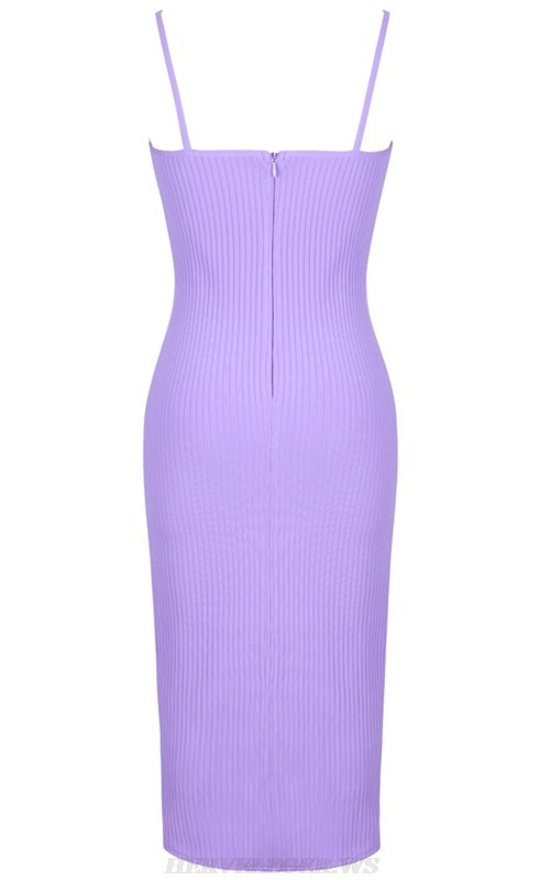 Herve Leger Lavender Ribbed Bandage Stars Dress