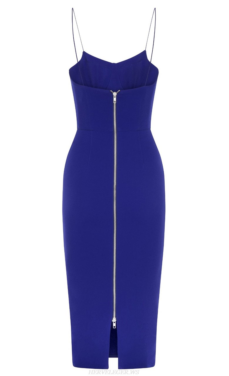 Herve Leger Blue Bustier Dress