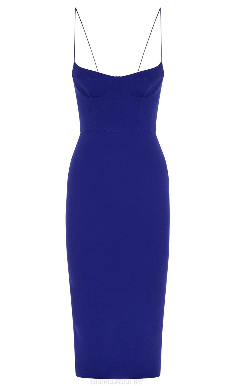 Herve Leger Blue Bustier Dress