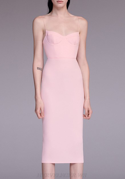 Herve Leger Pink Bustier Dress