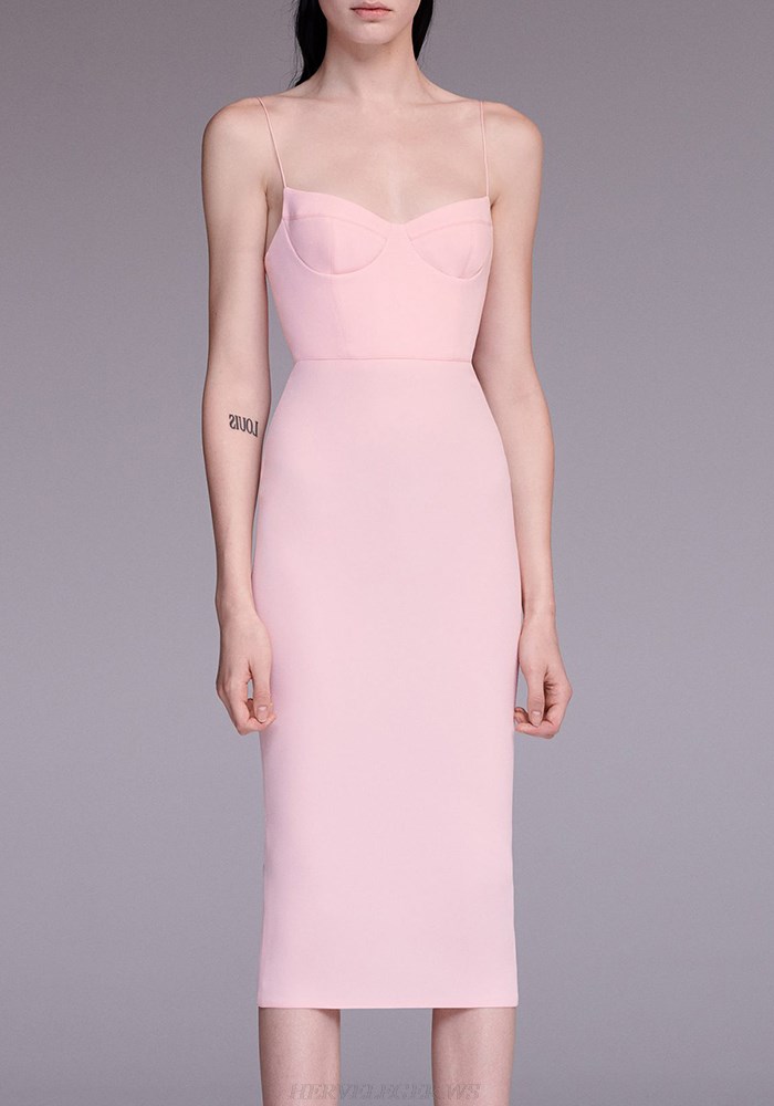 Herve Leger Pink Bustier Dress