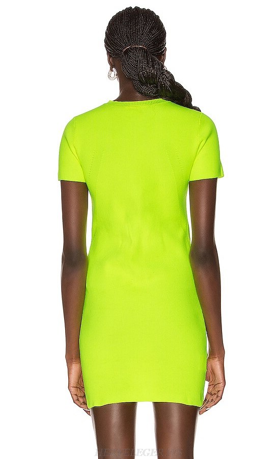 Herve Leger Neon Short Sleeve Dress