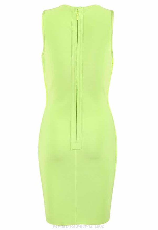 Herve Leger Neon Tassel Detail V Neck Dress