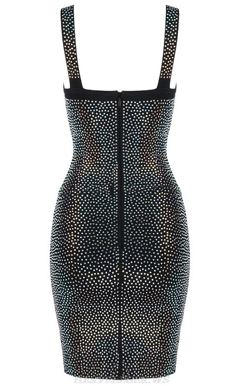 Herve Leger Black Bustier Studded Dress