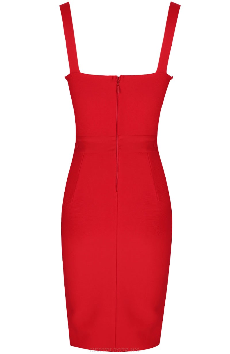 Herve Leger Red Bustier Dress