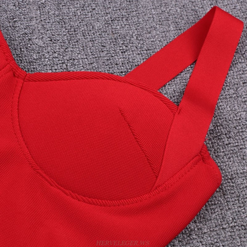 Herve Leger Red Bustier Dress