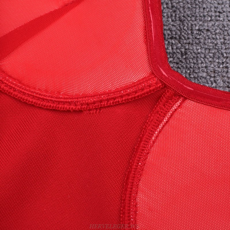 Herve Leger Red Bustier Dress