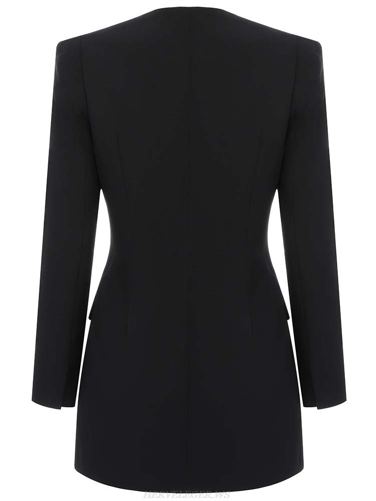 Herve Leger Black Detail Blazer Dress