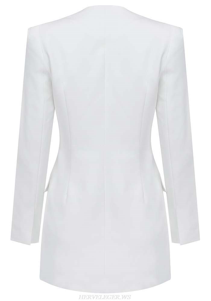 Herve Leger White Detail Blazer Dress