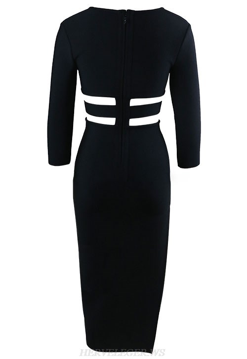 Herve Leger Black Long Sleeve Dress