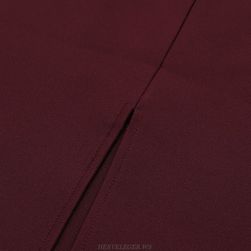 Herve Leger Burgundy Dress