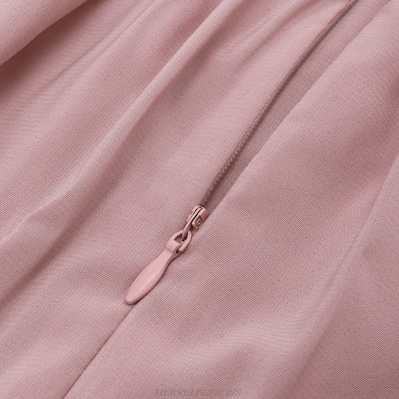 Herve Leger Pink Overskirt Gown