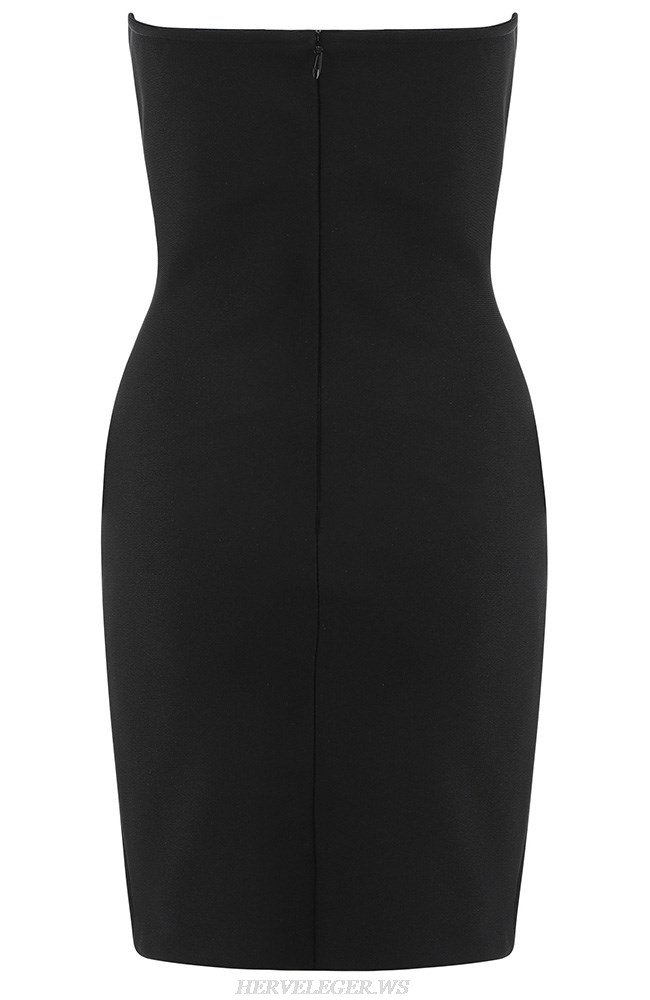 Herve Leger Black Strapless Sequin Dress