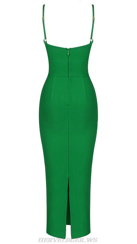 Herve Leger Green Bow Bustier Dress