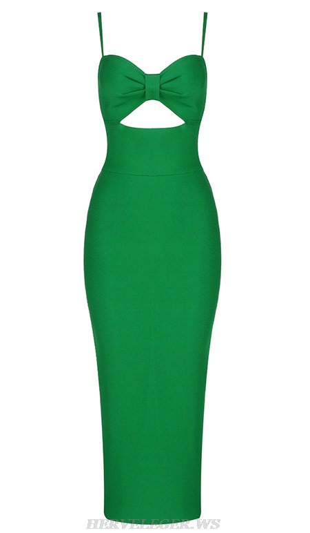 Herve Leger Green Bow Bustier Dress