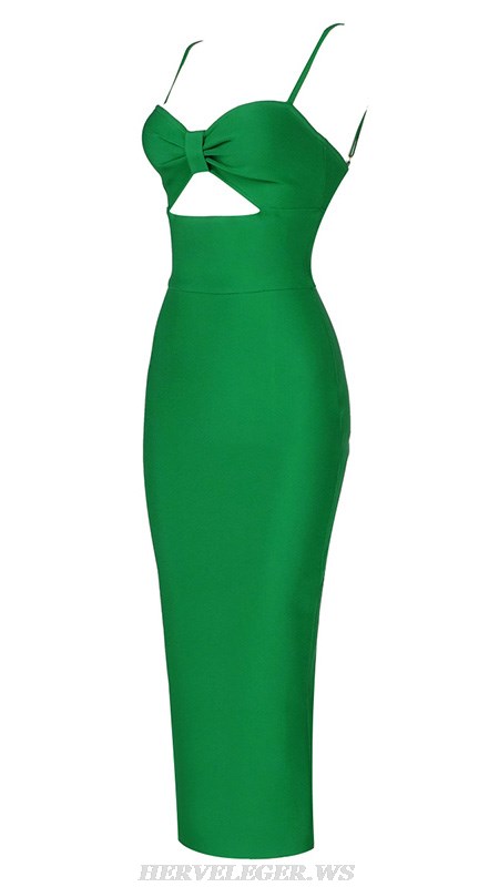 Herve Leger Green Bow Bustier Dress