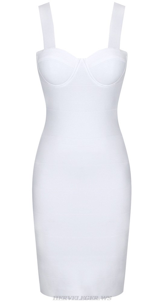 Herve Leger White Bustier Dress