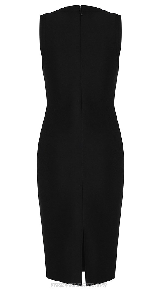 Herve Leger Black Mesh Insert Dress