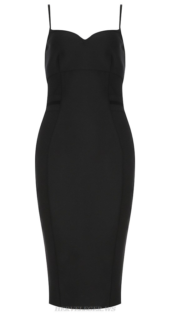 Herve Leger Black Side Mesh Insert Dress