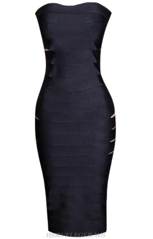 Herve Leger Black Strapless Dress