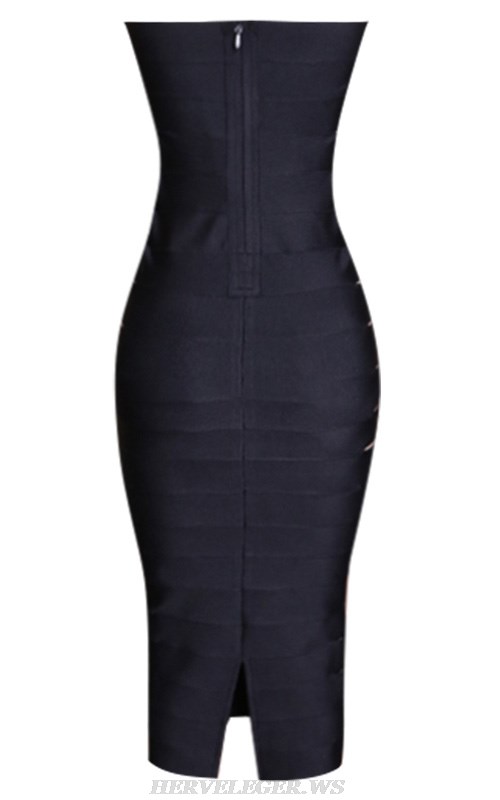 Herve Leger Black Strapless Dress