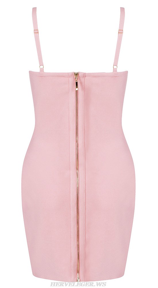 Herve Leger Pink Studded Bustier Dress