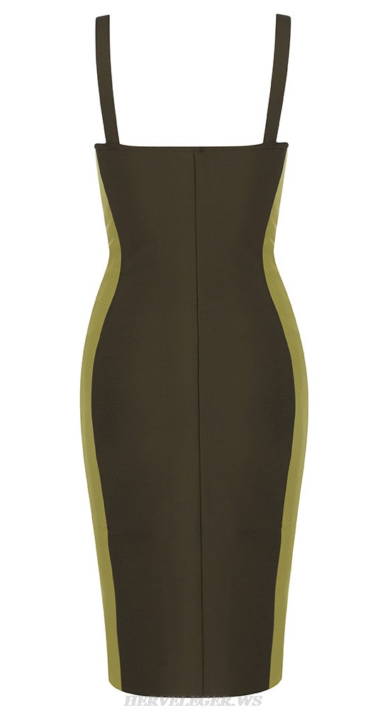 Herve Leger Green Zip Bustier Dress