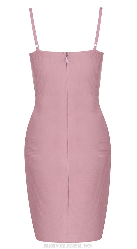 Herve Leger Pink Bustier Detail Dress