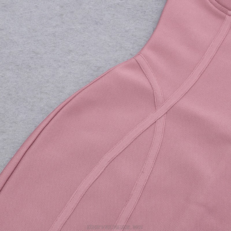 Herve Leger Pink Bustier Detail Dress