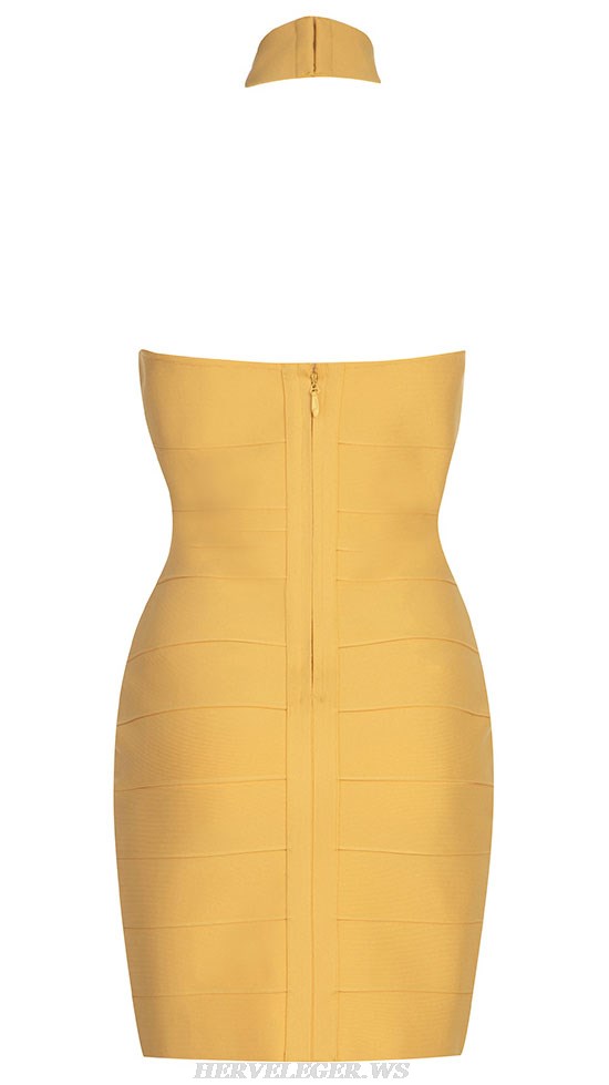 Herve Leger Amber Halter Bustier Dress