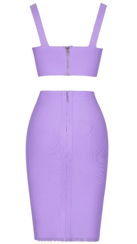 Herve Leger Lavender Two Piece Dress