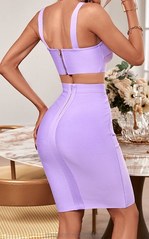 Herve Leger Lavender Two Piece Dress