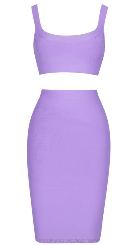 Herve Leger Lavender Two Piece Dress